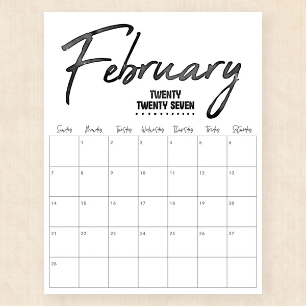 february 2027 calendar zebra zest