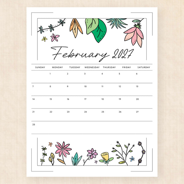 february 2027 calendar azalea anthem