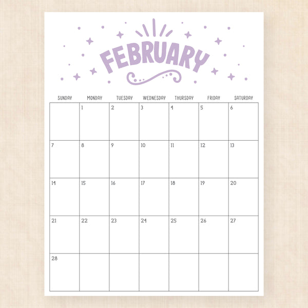 february 2027 calendar heavenly haze