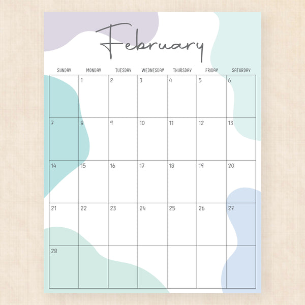 february 2027 calendar rainforest rhapsody