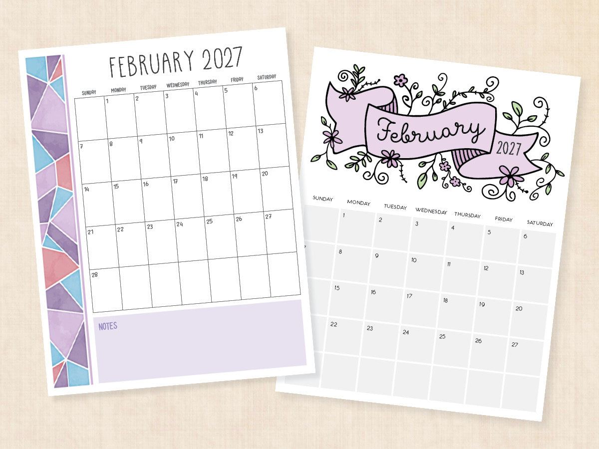 february 2027 calendar pdf