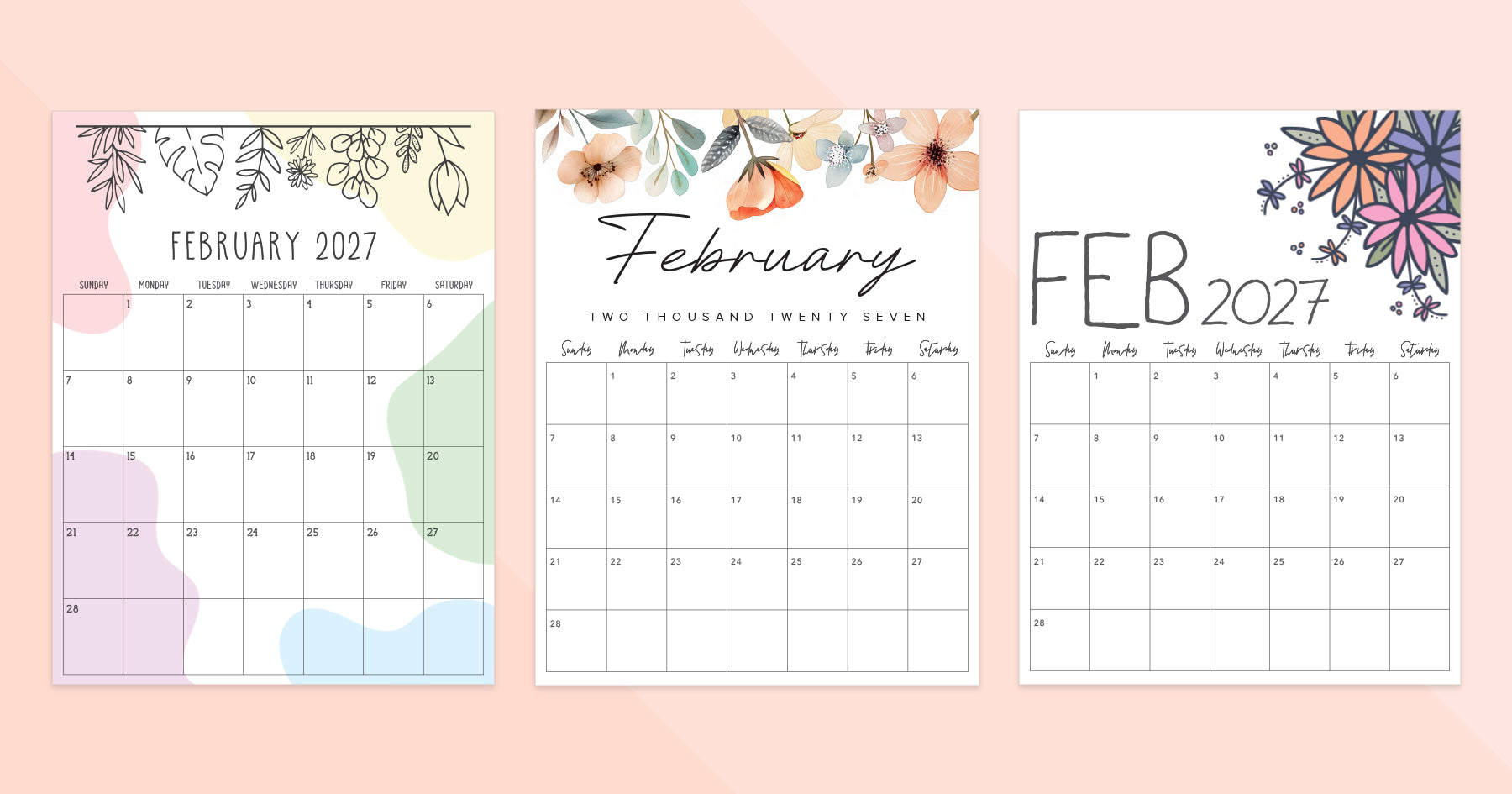 february 2027 calendar
