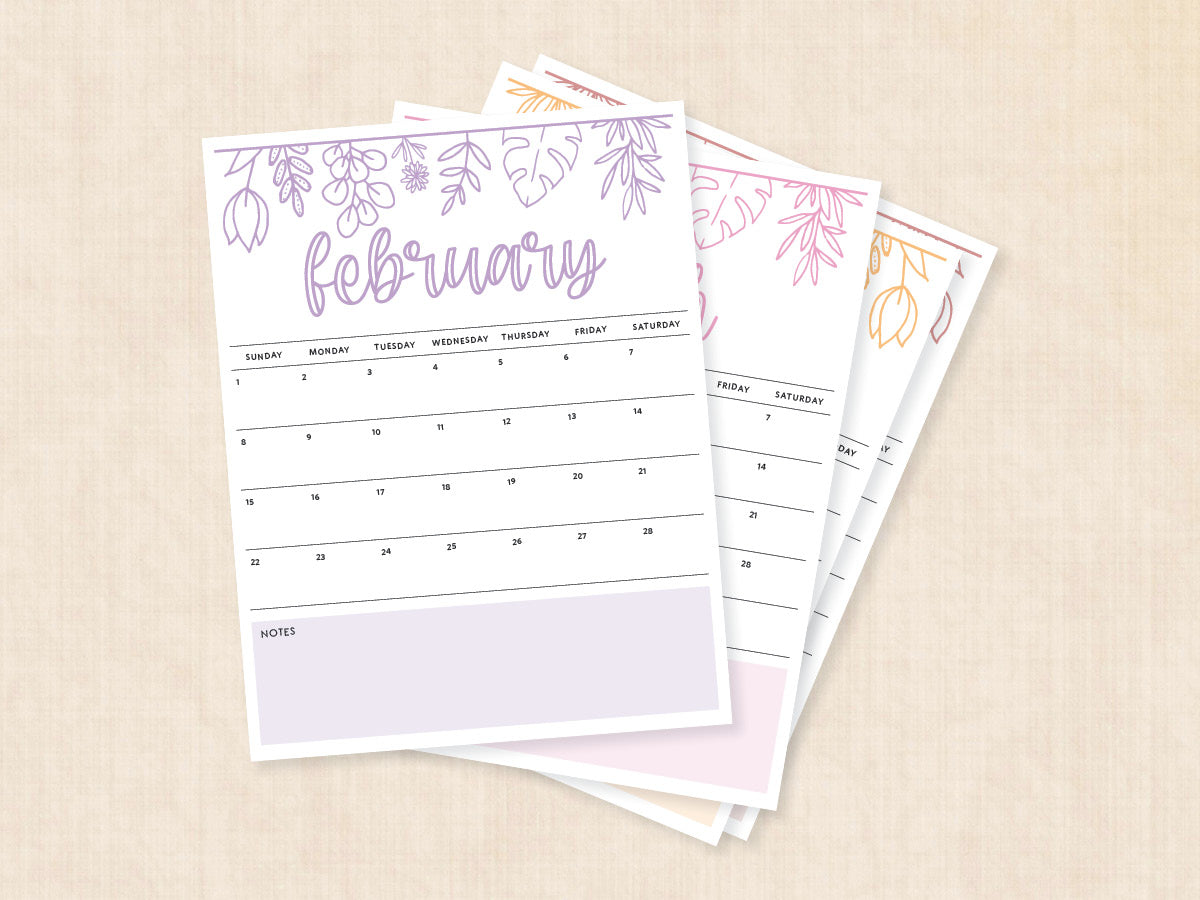 february calendar printable