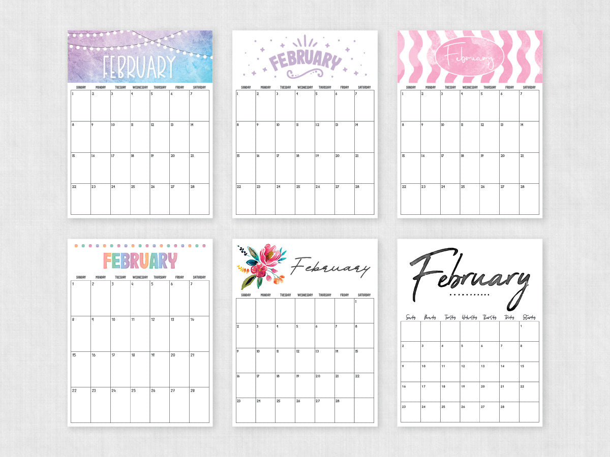 february printable calendar