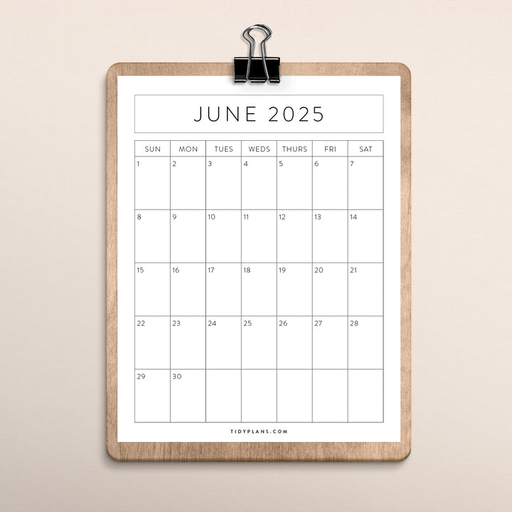 Freebie: Printable 2025 Calendar ยท Tidy Plans