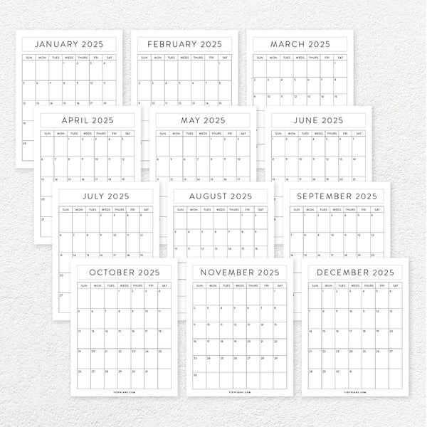 free 2025 calendar printable