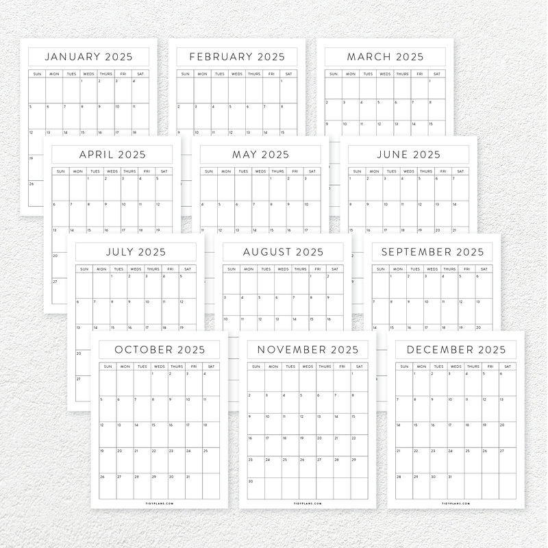 free 2025 calendar printable