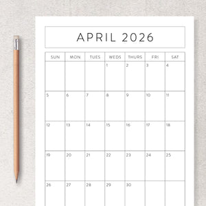 Printable 2026 Calendar