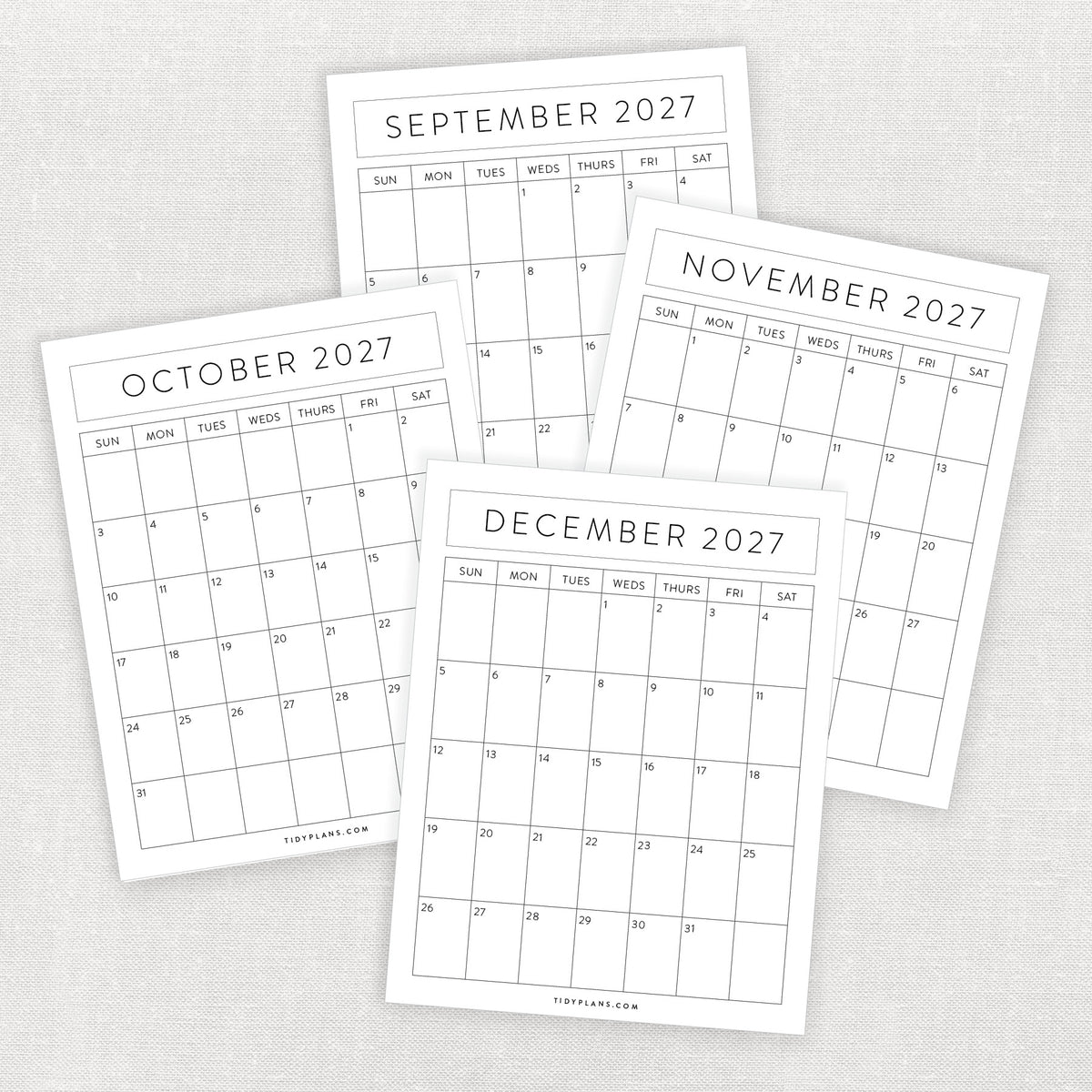 free 2027 calendar printable