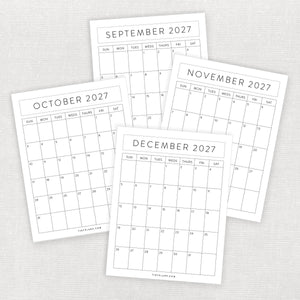 free 2027 calendar printable