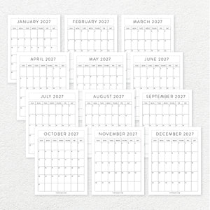 free 2027 calendar printable