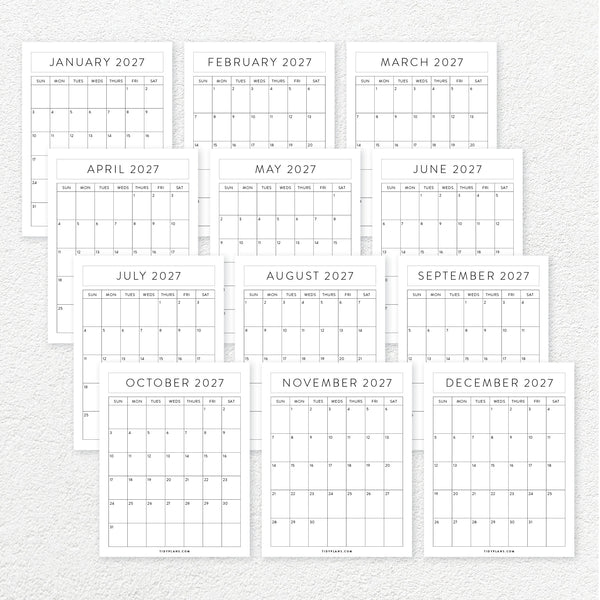 free 2027 calendar printable