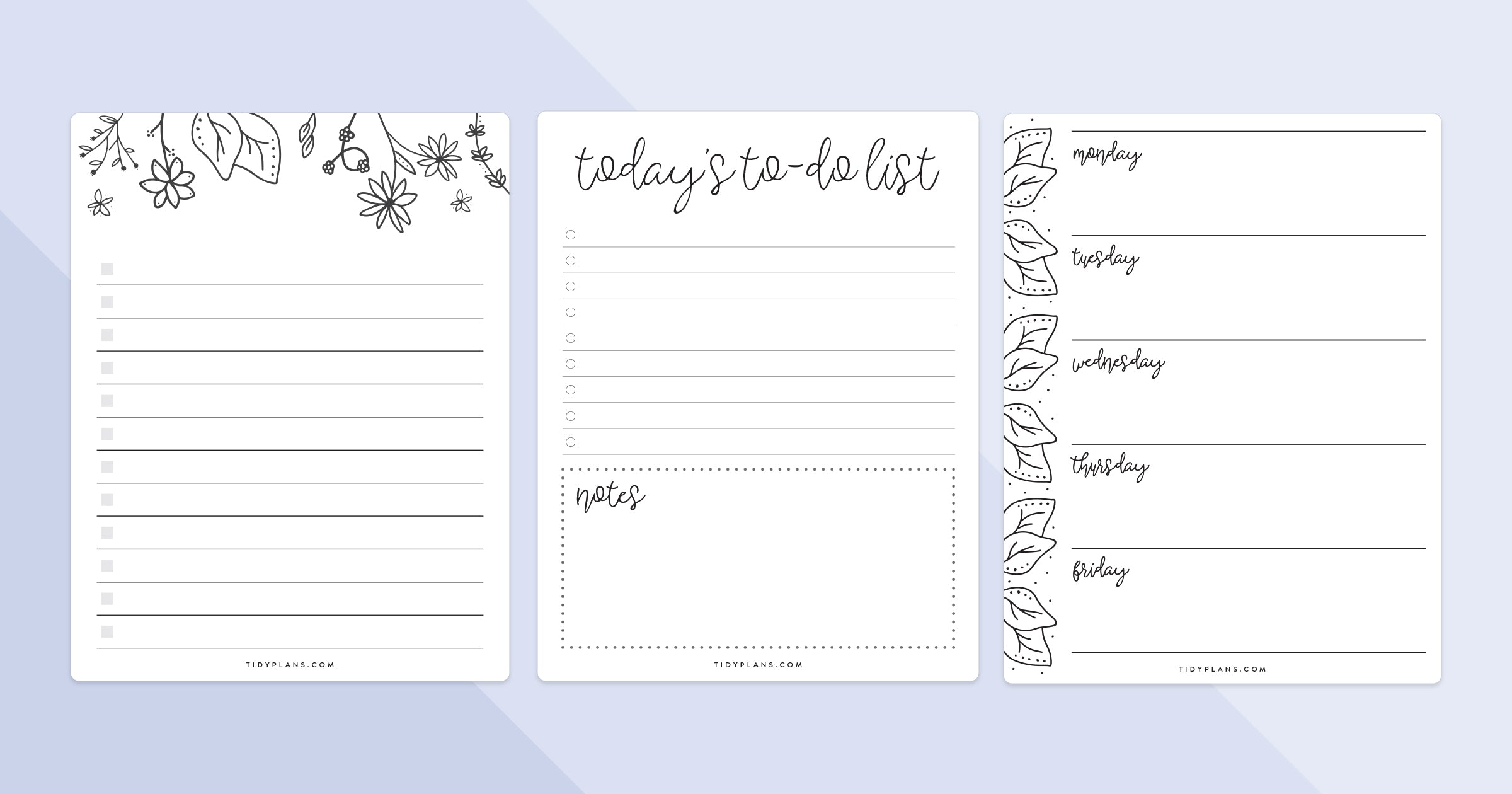 Free Printables · Tidy Plans