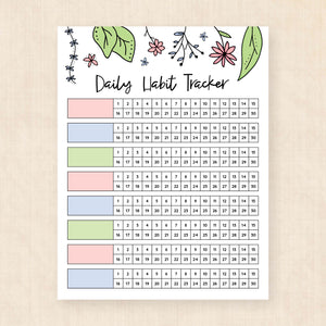 habit tracker printable