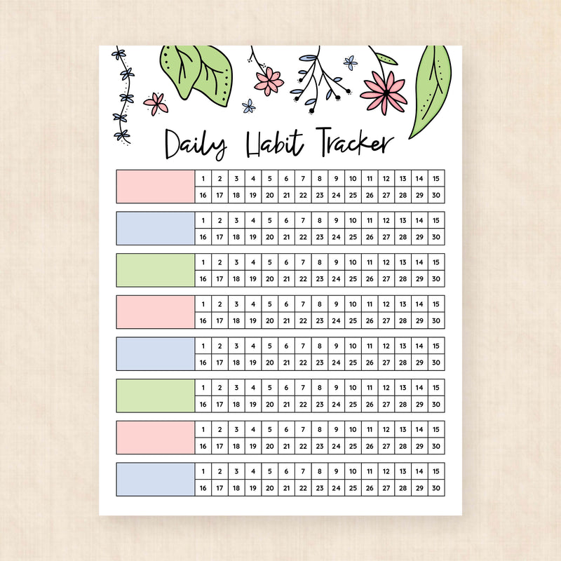 habit tracker printable