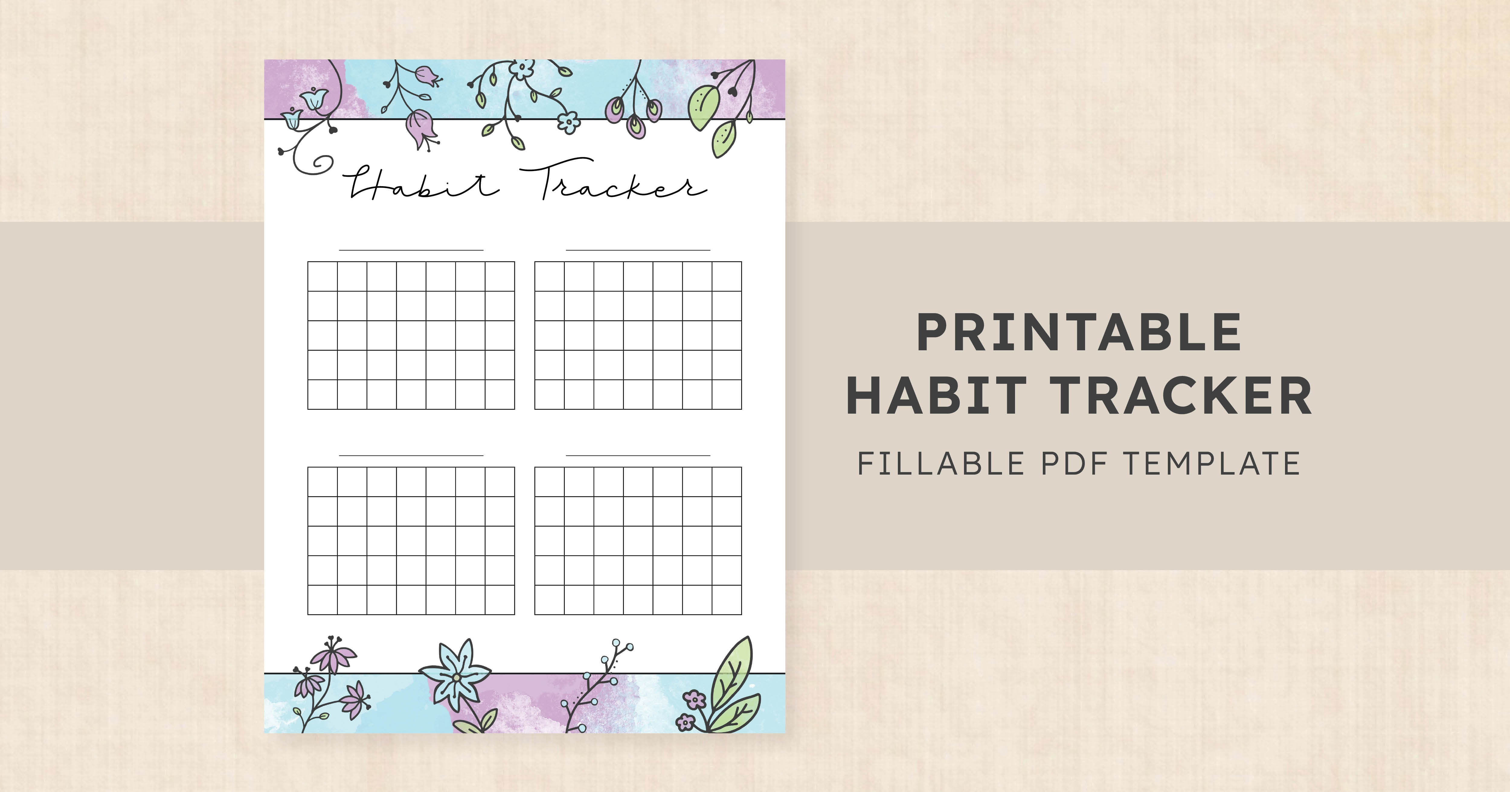 Habit Tracker Printable · Bubbly Blossoms