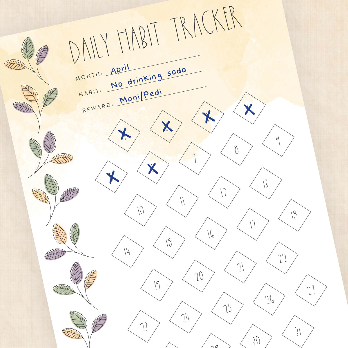 habit tracker template