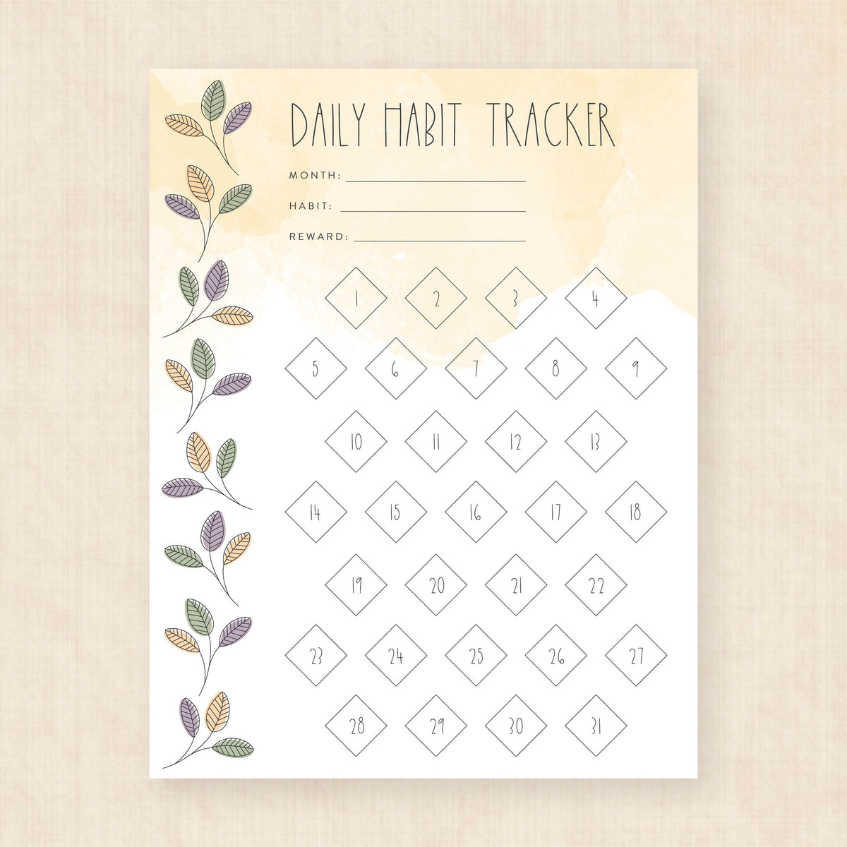 habit tracker template