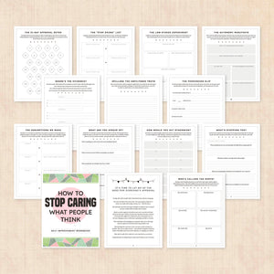 how to stop caring what people think printable workbook