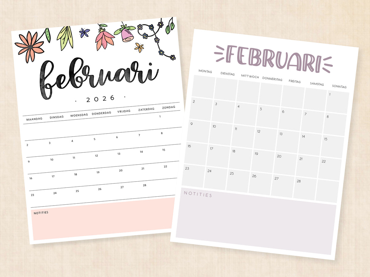 jaarkalender februari 2026