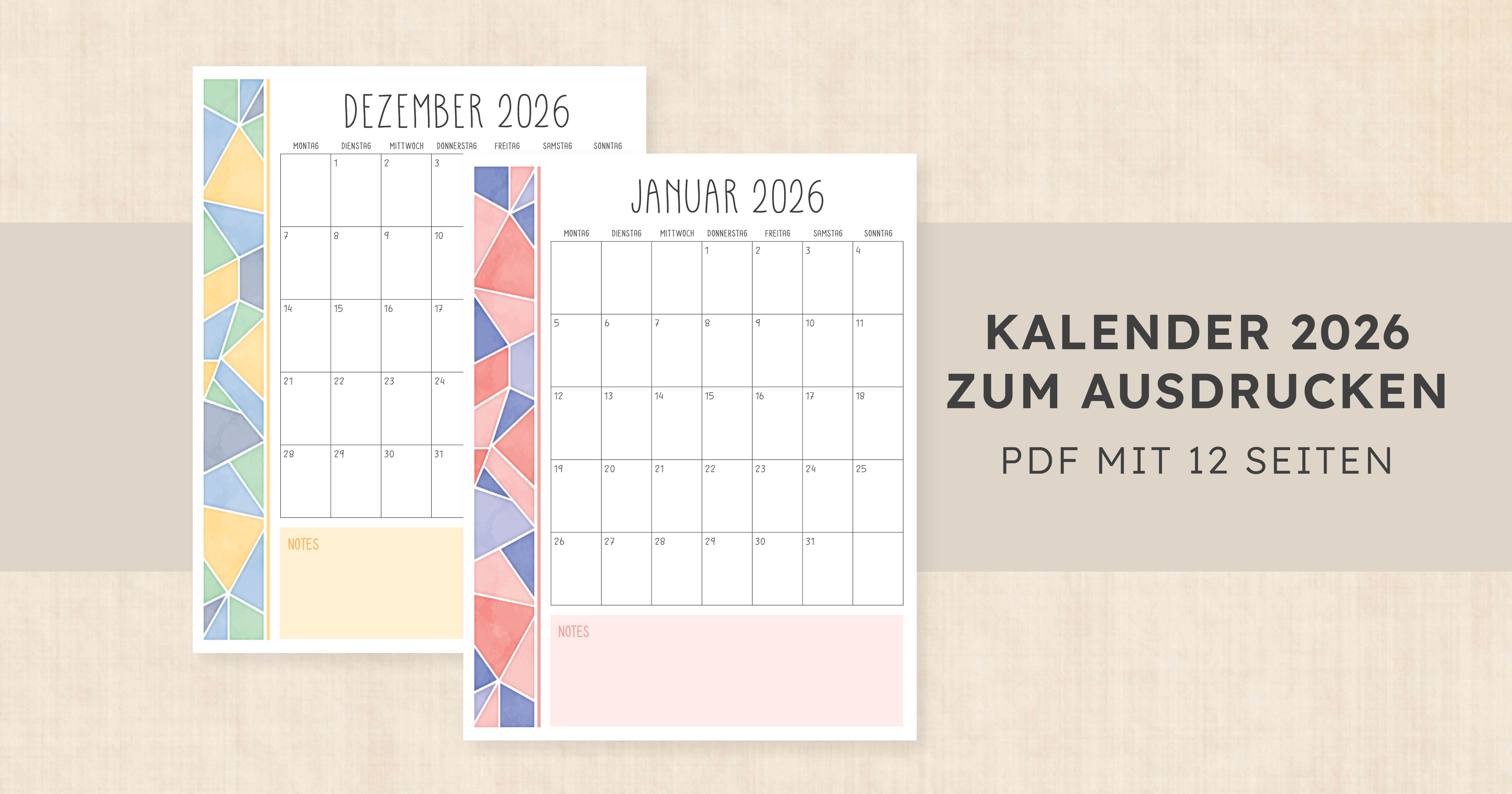 Kalender 2026 zum Ausdrucken · Azalea Anthem