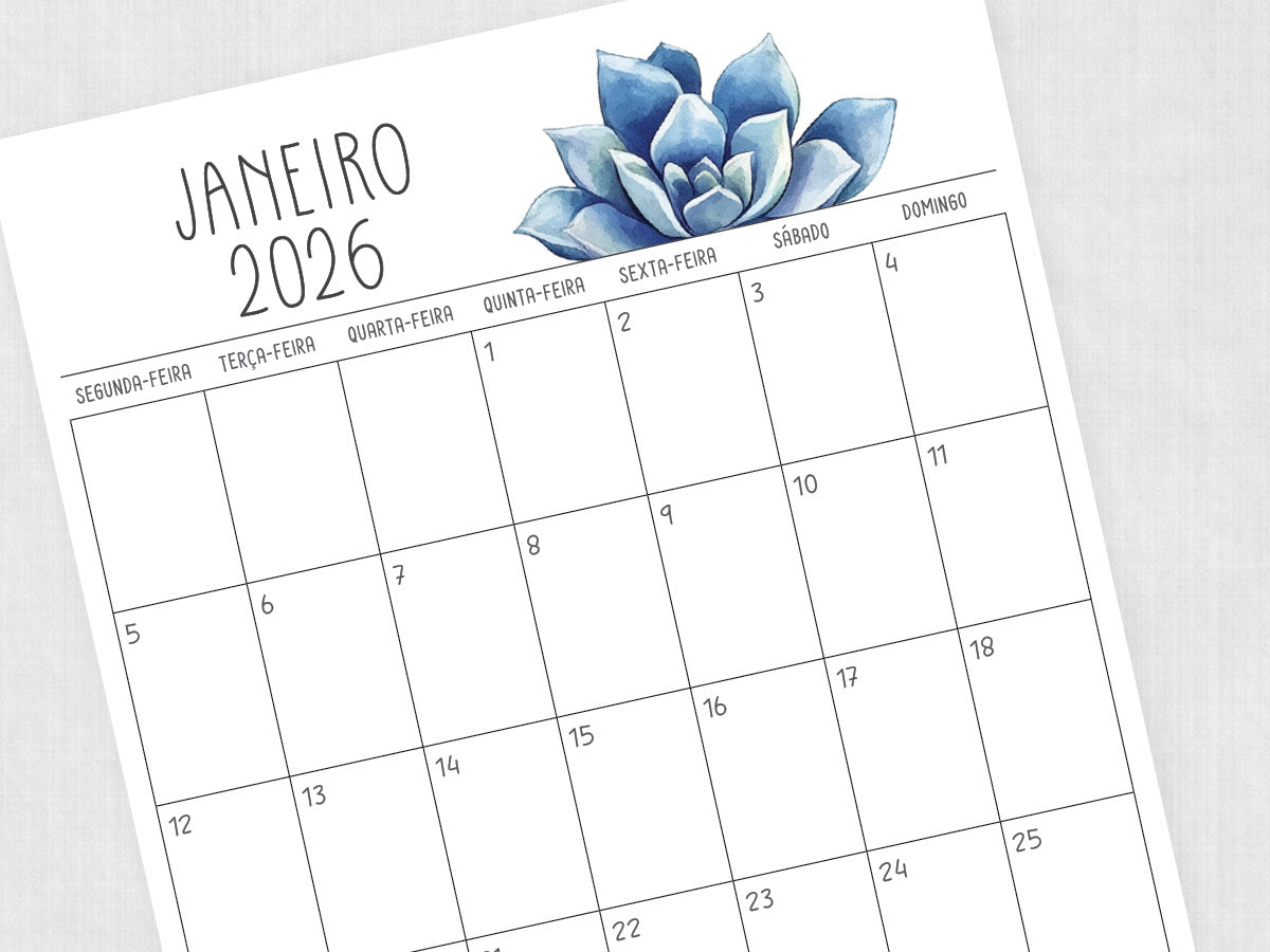 janeiro 2026 calendário planner