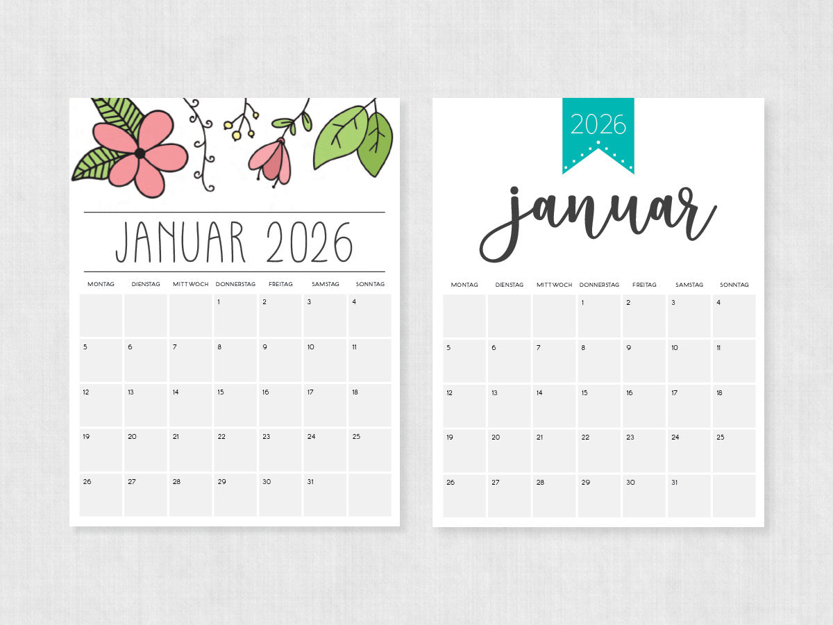 januar 2026 kalender zum ausdrucken