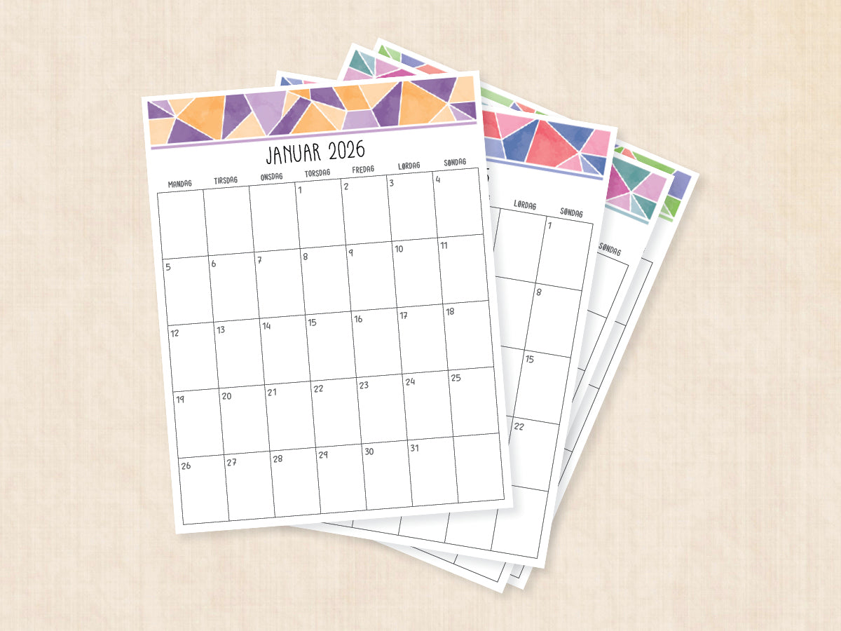 januar 2026 kalender dansk