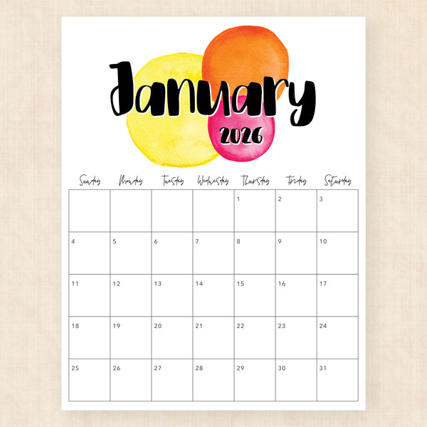 january 2026 calendar neon nectar