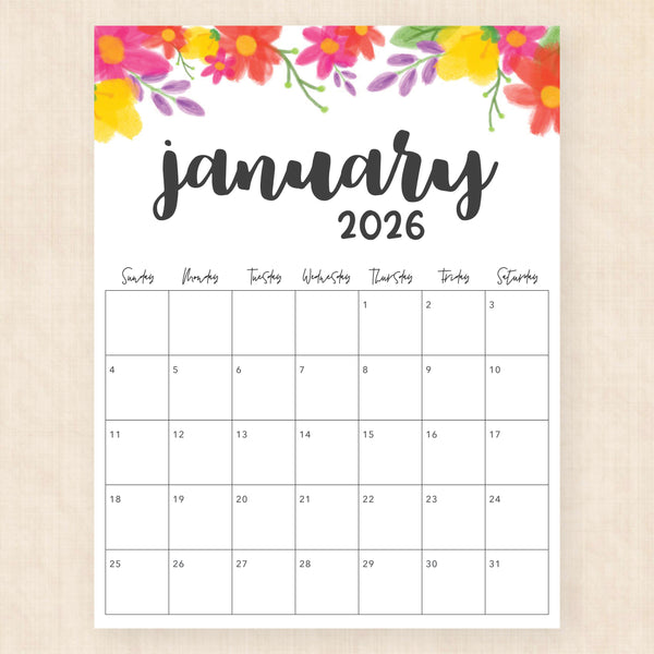 january 2026 calendar garland gaze