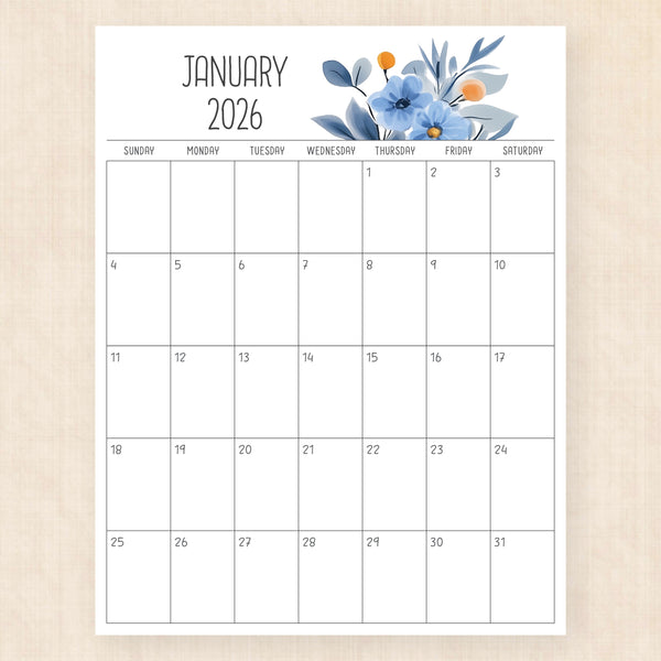 january 2026 calendar royal reverie