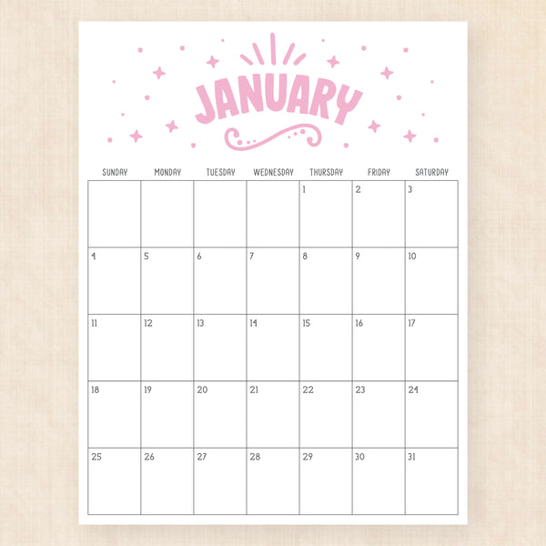 january 2026 calendar heavenly haze