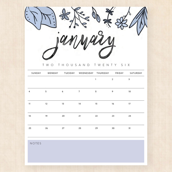 january 2026 calendar pixie prairie