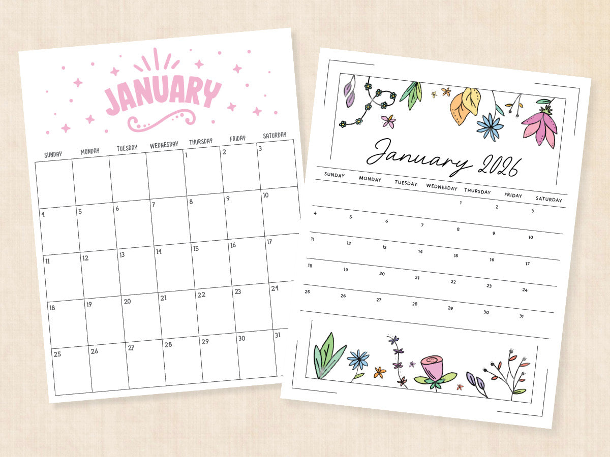 january 2026 calendar pdf