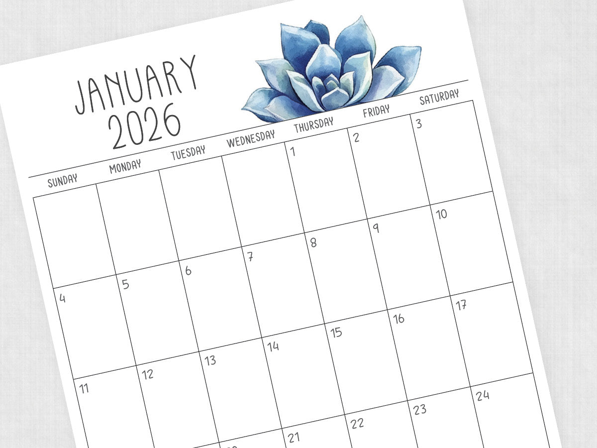 january 2026 calendar template