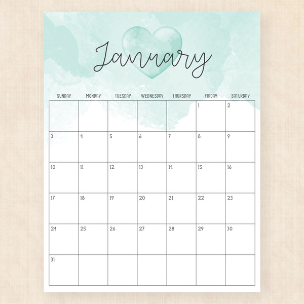 january 2027 calendar colorful crush