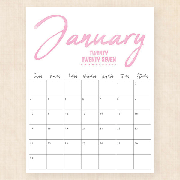 january 2027 calendar jazzy jewels