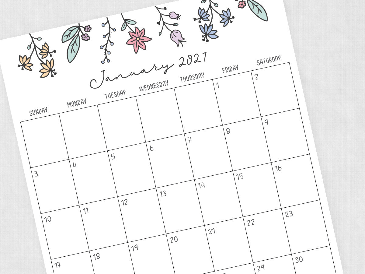 january 2027 calendar template