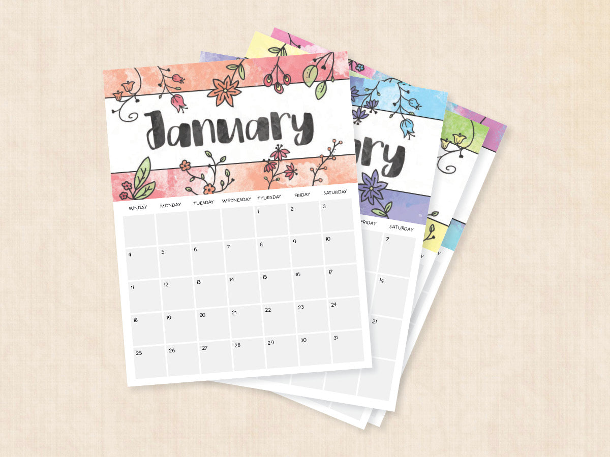 january calendar printable
