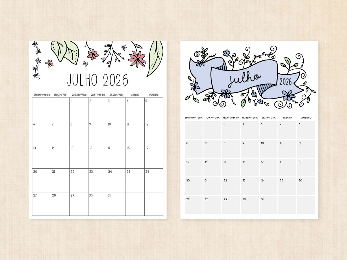 julho 2026 calendário para impressão