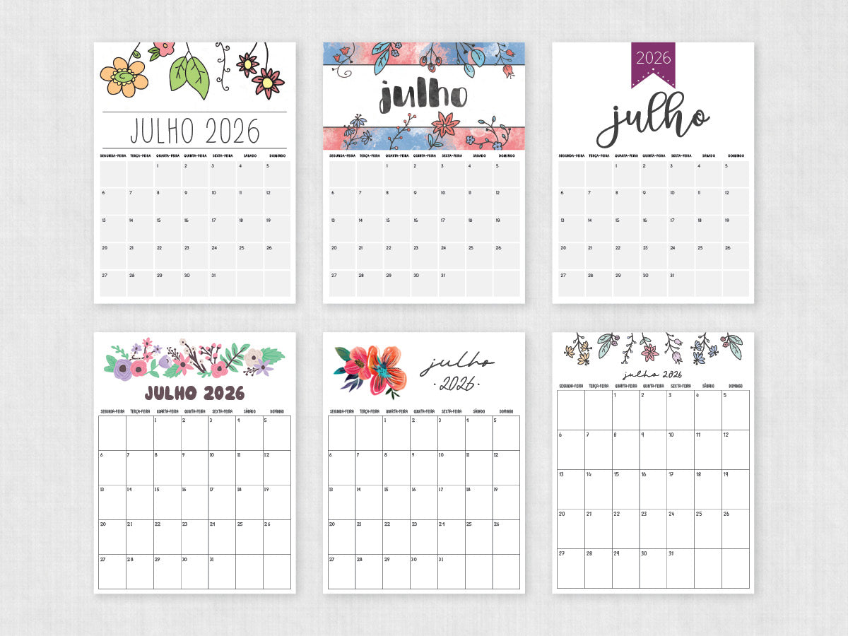 julho 2026 calendário para imprimir