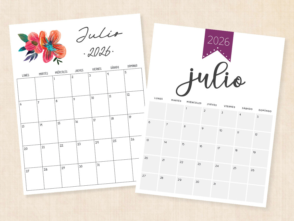 Calendario Julio 2026 PDF Para Imprimir calendario-julio-2026-pdf-para-imprimir