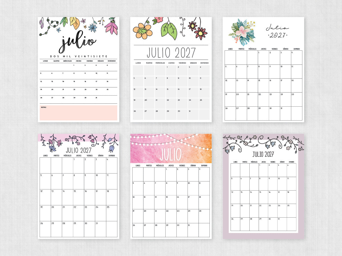 julio 2027 calendario imprimible