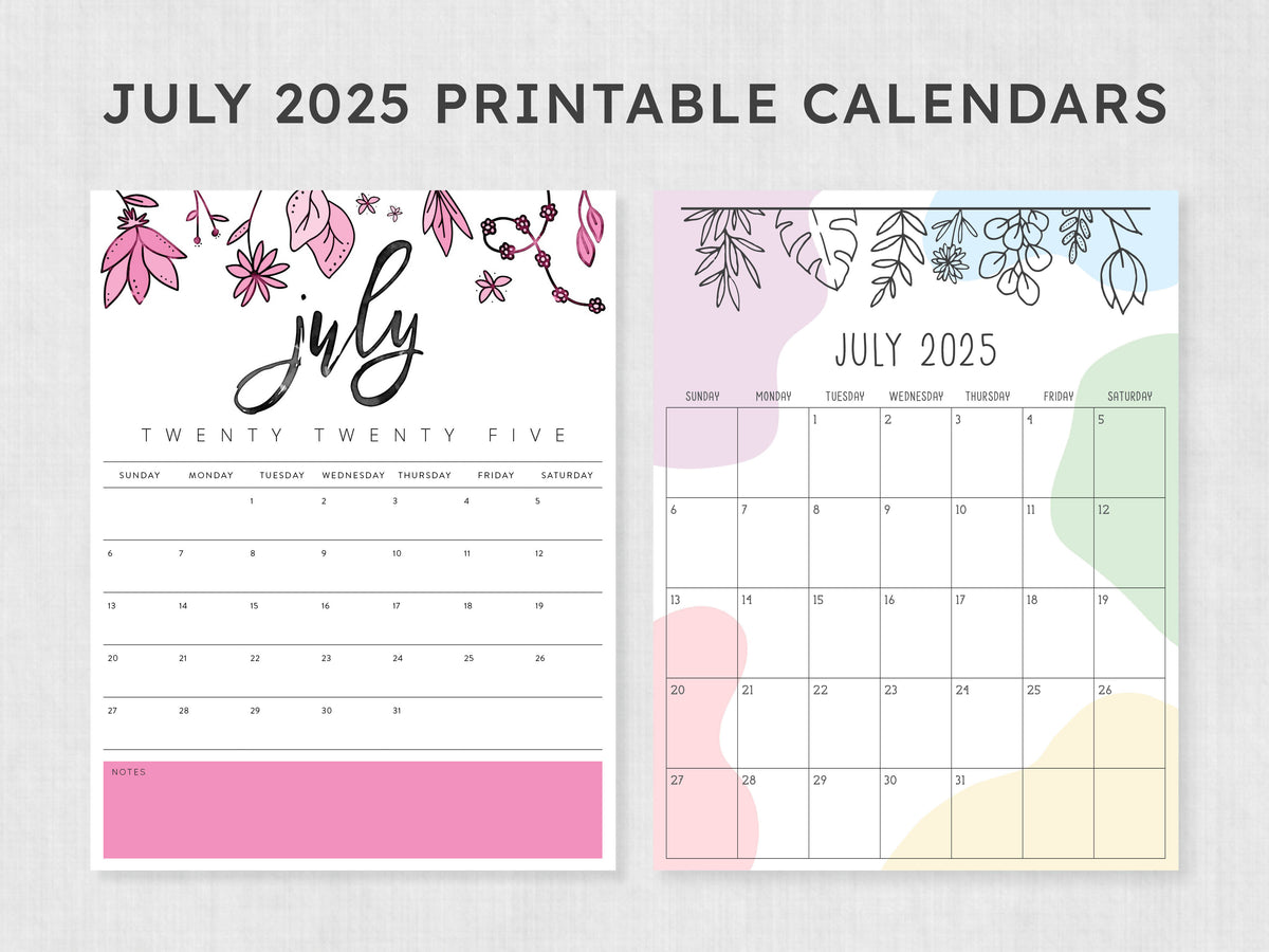 july 2025 calendar