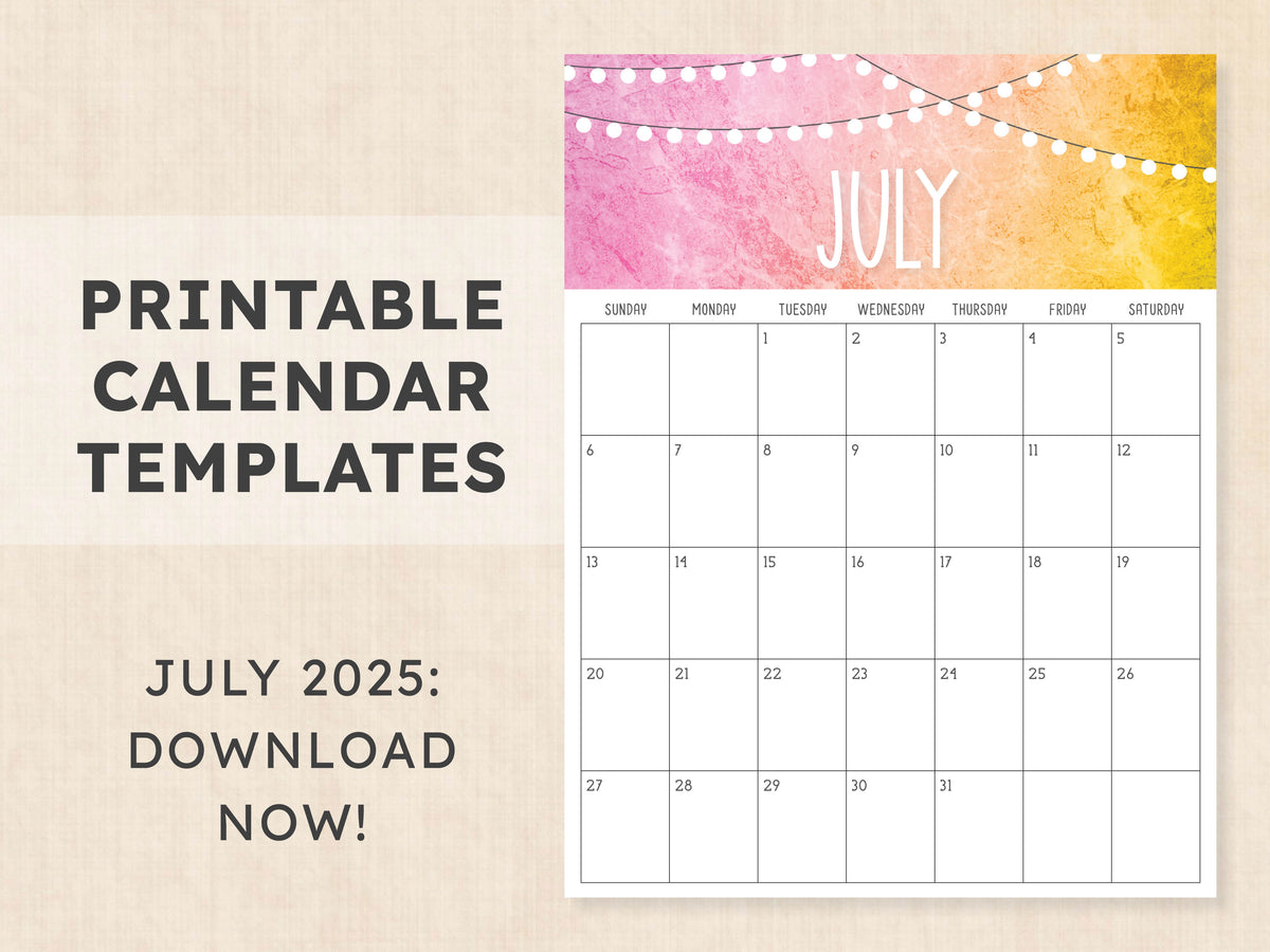 july 2025 calendar