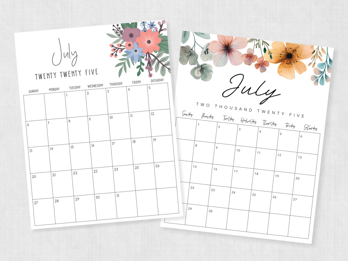 july 2025 calendar