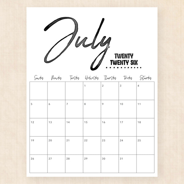 july 2026 calendar zebra zest