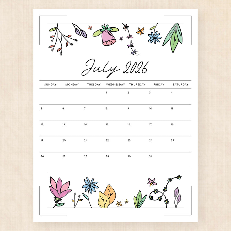 july 2026 calendar azalea anthem