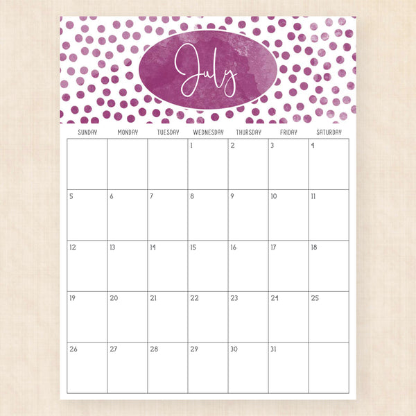 july 2026 calendar pattern parade