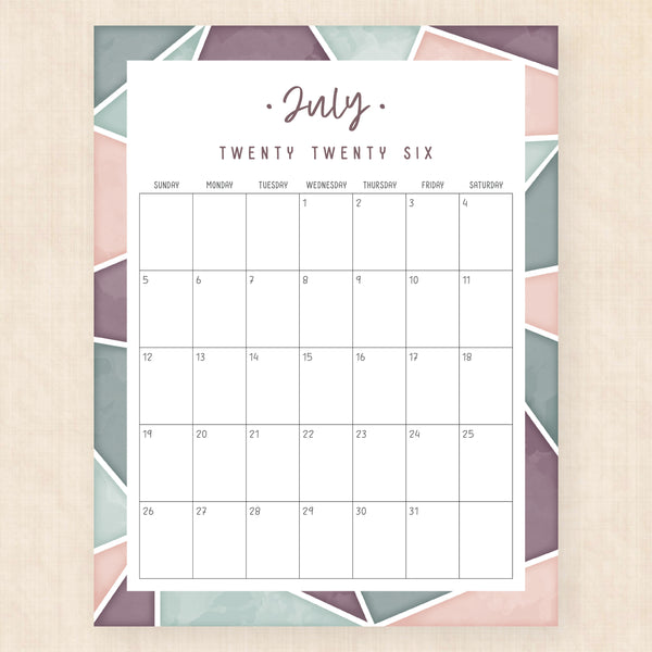 july 2026 calendar majestic mosaic